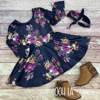 Jessa Navy Floral Dress