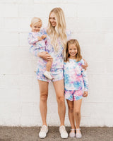 Girls Pink & Blue Tie Dye Leisure Set