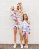 Girls Pink & Blue Tie Dye Leisure Set
