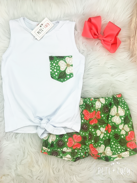 Green Hawaiian Short Set