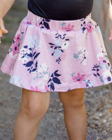 Pink Floral Skater Skirt