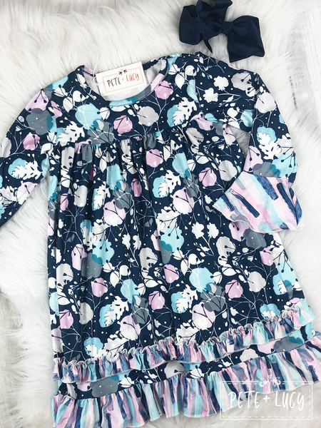 Navy Poppy Dress