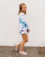 Girls Pink & Blue Tie Dye Leisure Set