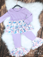 Lavender Ruffle Pants Set