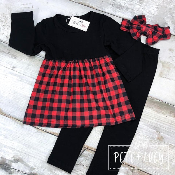 Red Buffalo Plaid Pants Set