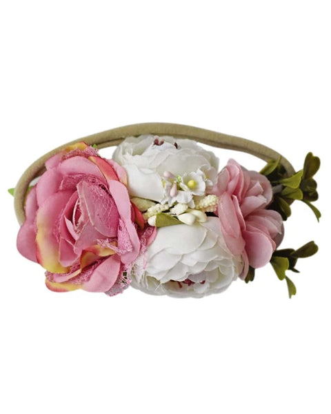 Dusty Pink & Ivory Floral Headband