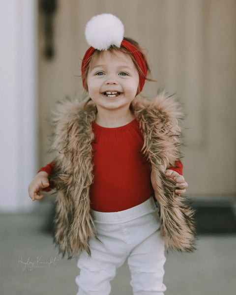 Red Fleece Lined Leotard