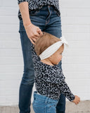 Gray Leopard Long Sleeve Top