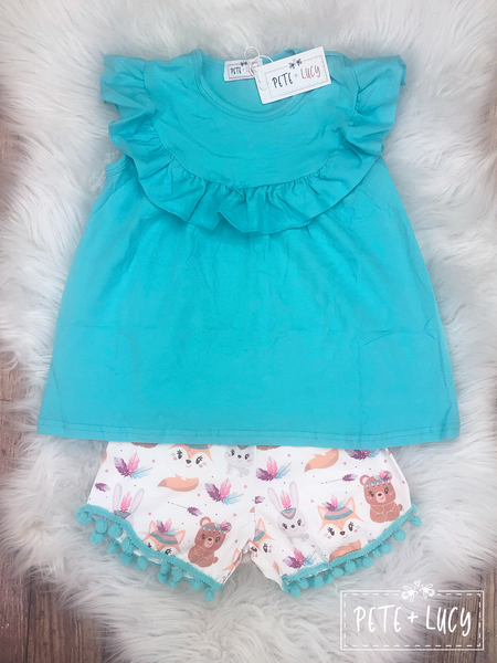 Aqua Animal Short Set