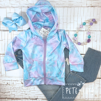 Lavender Cotton Candy Zipper Jacket