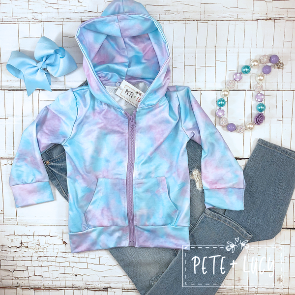 Lavender Cotton Candy Zipper Jacket