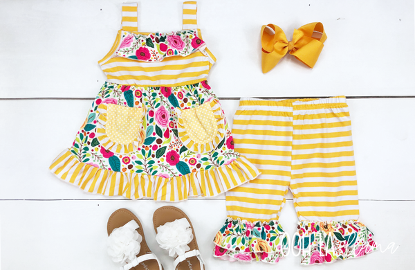 Sunshine Floral Capri Set