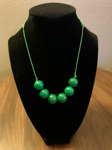 Forest Green 6 bead necklace