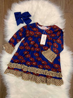 Navy Hibiscus Dress
