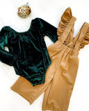Frosted Forest Green Velvet Leotard