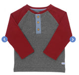 Cranberry & Gray Raglan Henley