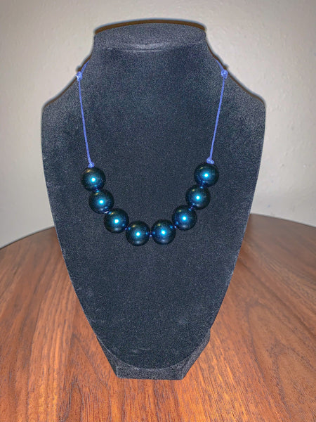Midnight Blue 8 bead necklace