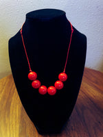 Red 6 bead necklace